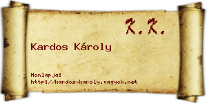 Kardos Károly névjegykártya