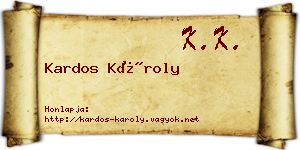 Kardos Károly névjegykártya