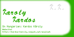 karoly kardos business card